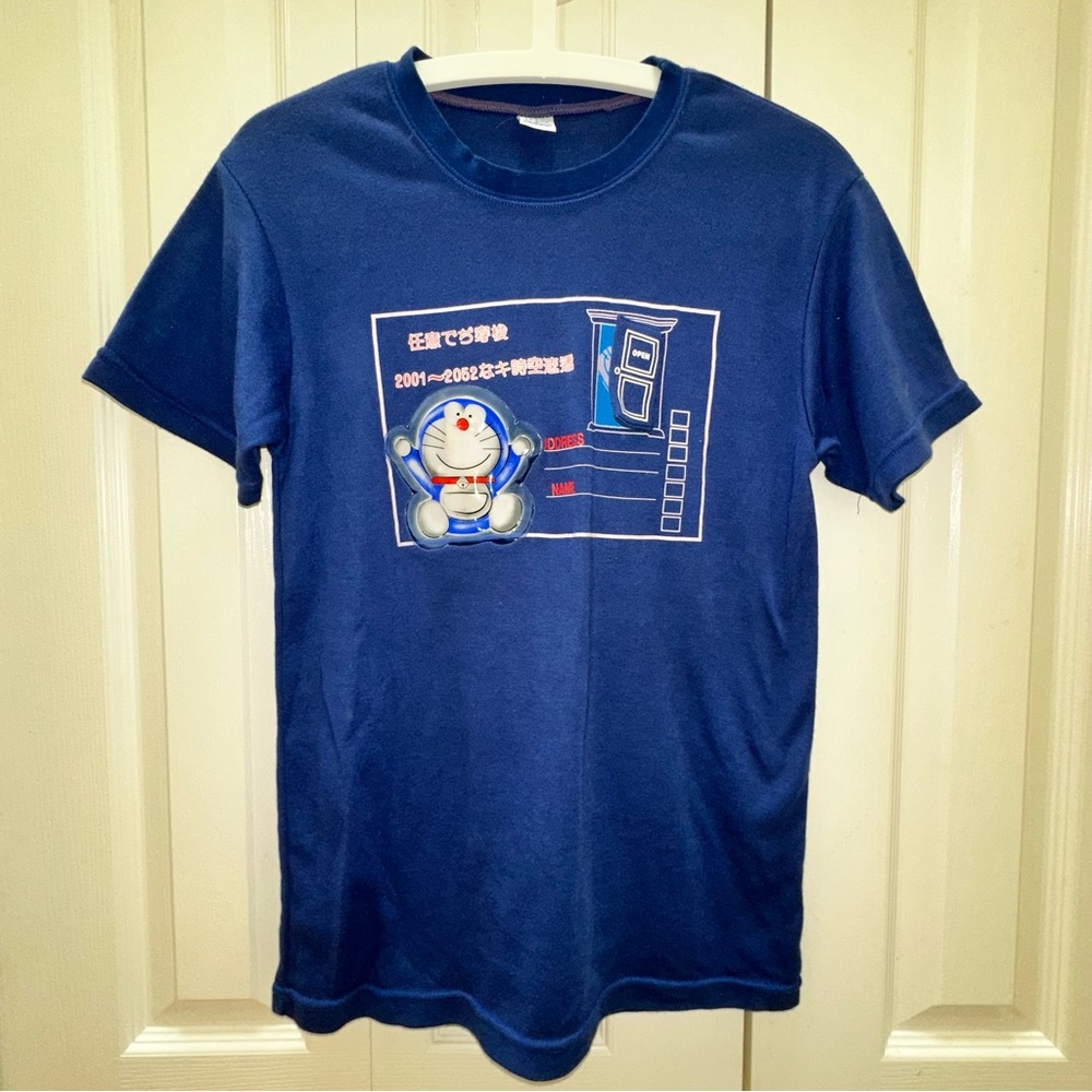 Doraemon Unisex Blue Short Sleeve Japanese Anime Tee S